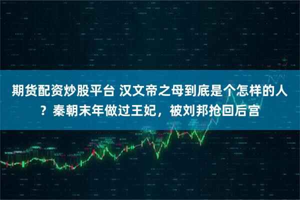 期货配资炒股平台 汉文帝之母到底是个怎样的人？秦朝末年做过王妃，被刘邦抢回后宫